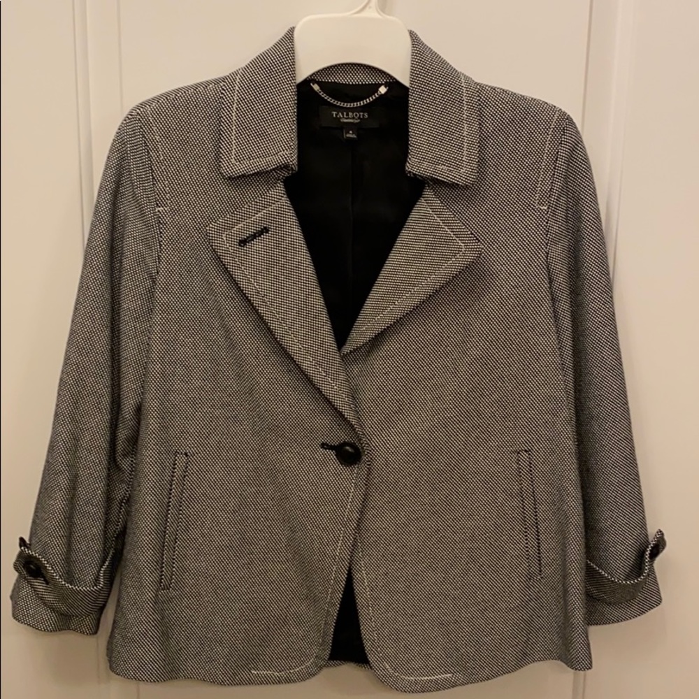 Talbots black & white jacket. Sz 4